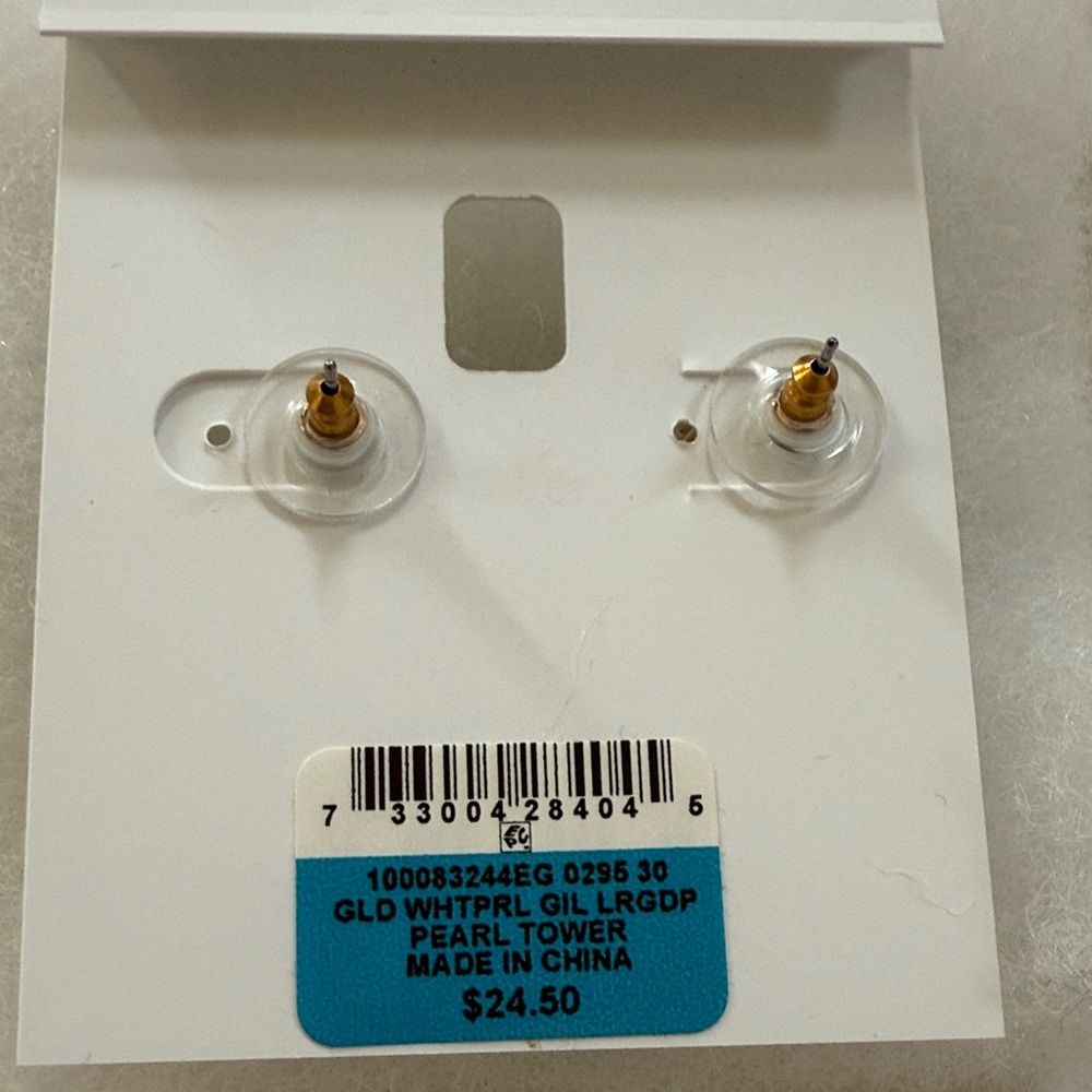 Charter Club Gold and Pearl Cluster Earrings - Picture 2 of 2